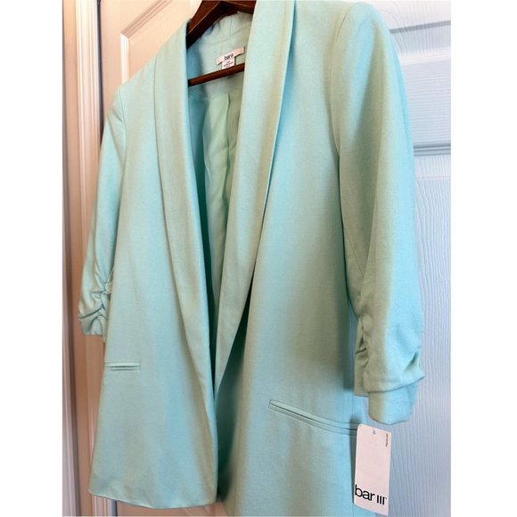 Bar III Monterey Open Lapel Mint Blazer, Size M, NWT - Picture 2 of 4